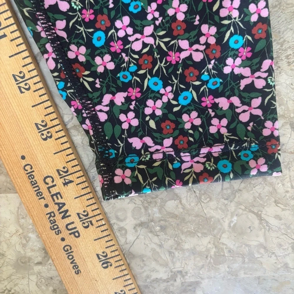 Nike Dri-Fit Micro Floral Print Leggings 7/8 Size Small